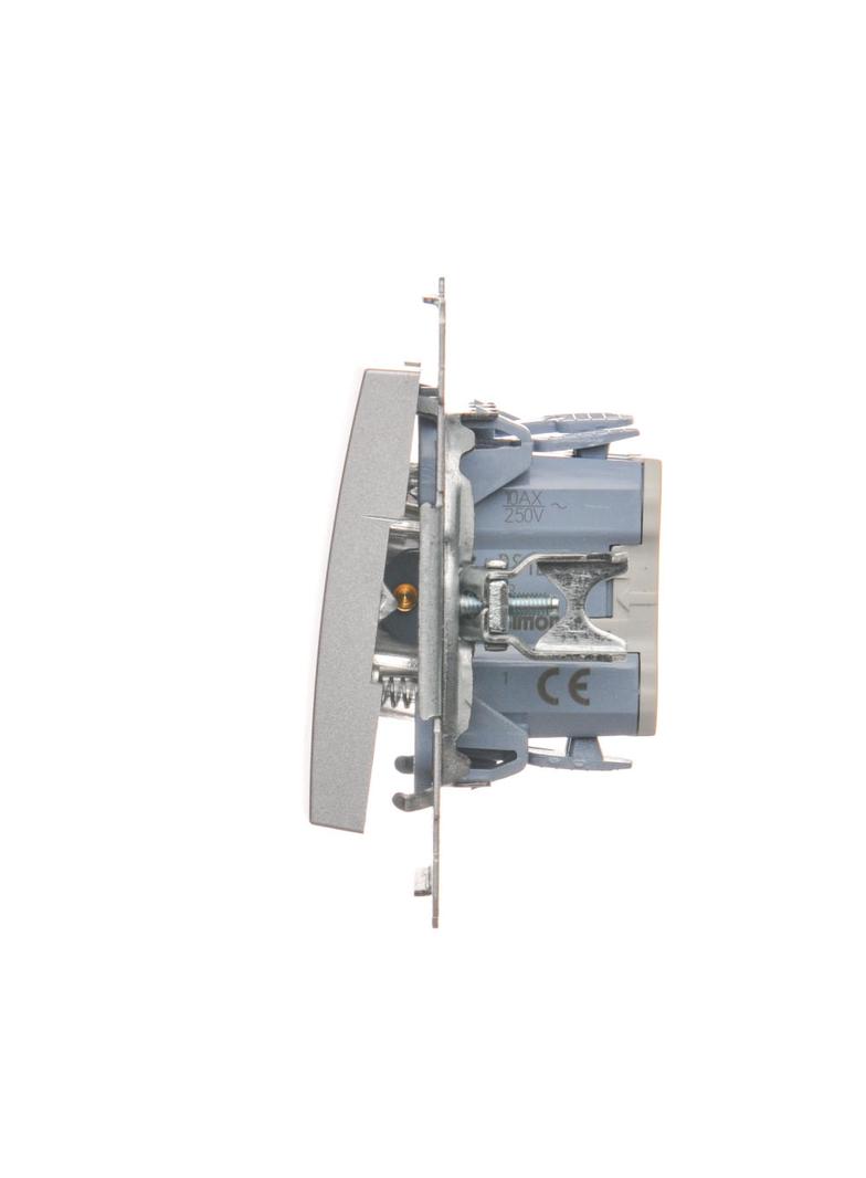 Simon 54 Przycisk „światło” z podświetleniem LED 10A szybkozłączka srebrny mat