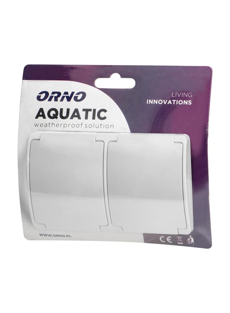 Gniazdo podwójne 2x2P+Z AQUATIC IP44 biały OR-OE-7106/W ORNO
