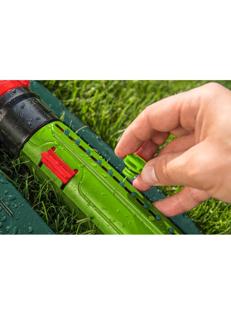 Zraszacz oscylacyjny, powierzchnia zraszania do 418 m2, 18 dyszy zraszających