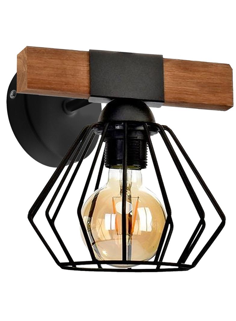 MILAGRO Kinkiet ULF BLACK/WOOD 1xE27 60W