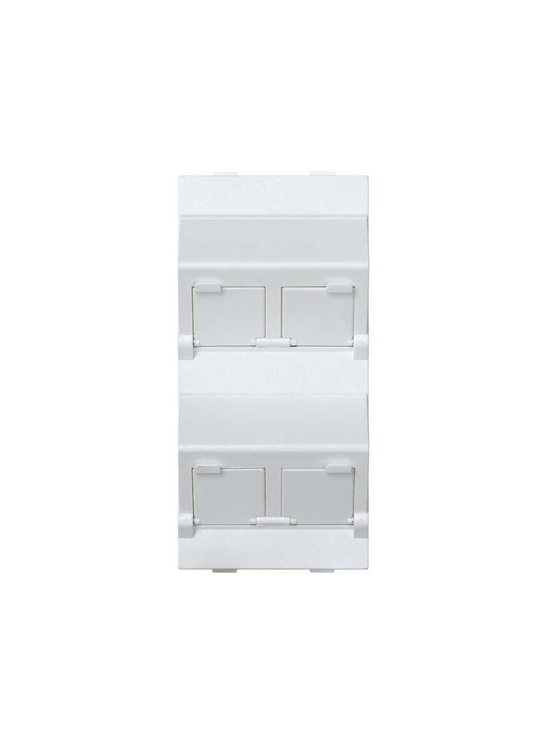 Simon Connect Płytka CIMA 4x RJ z osłonami skośna do adapterów MD czysta biel S80C/9 KONTAKT