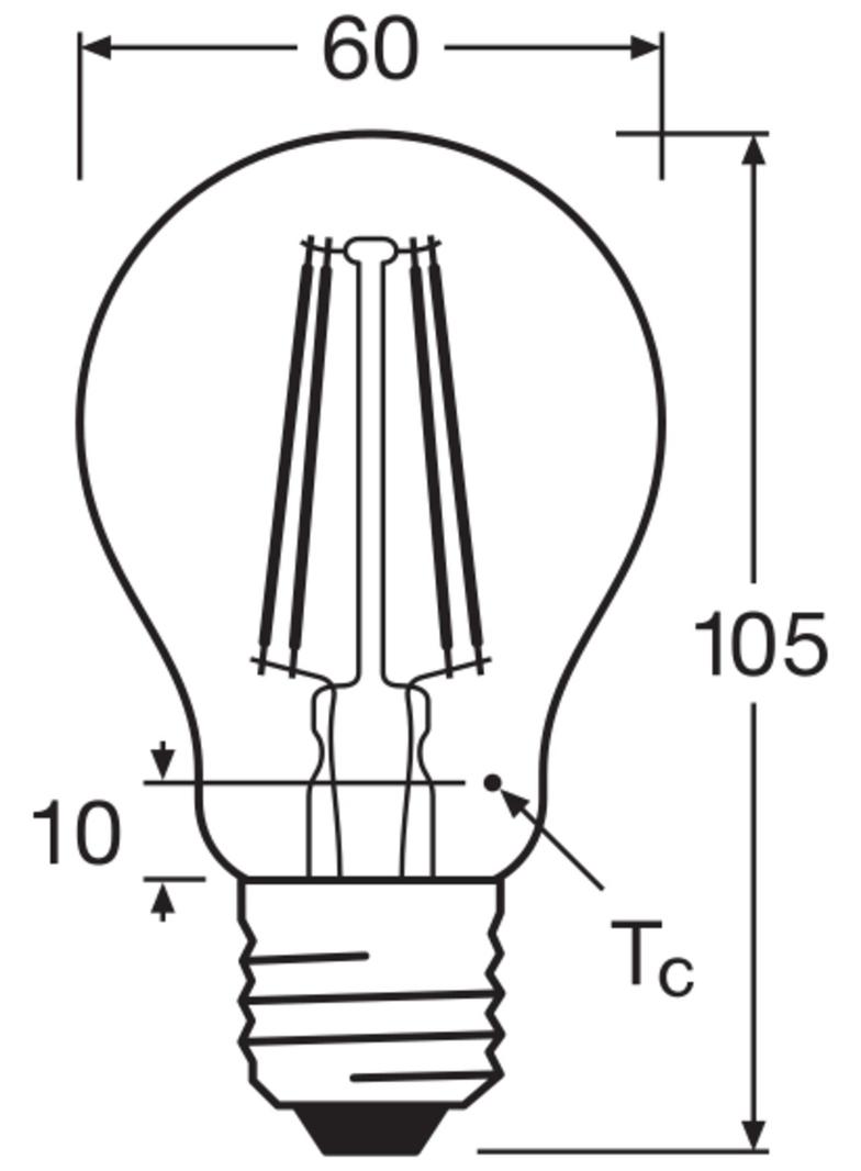 Lampa LED VALUE Classic A60 non-dim Filament 7W 840 E27