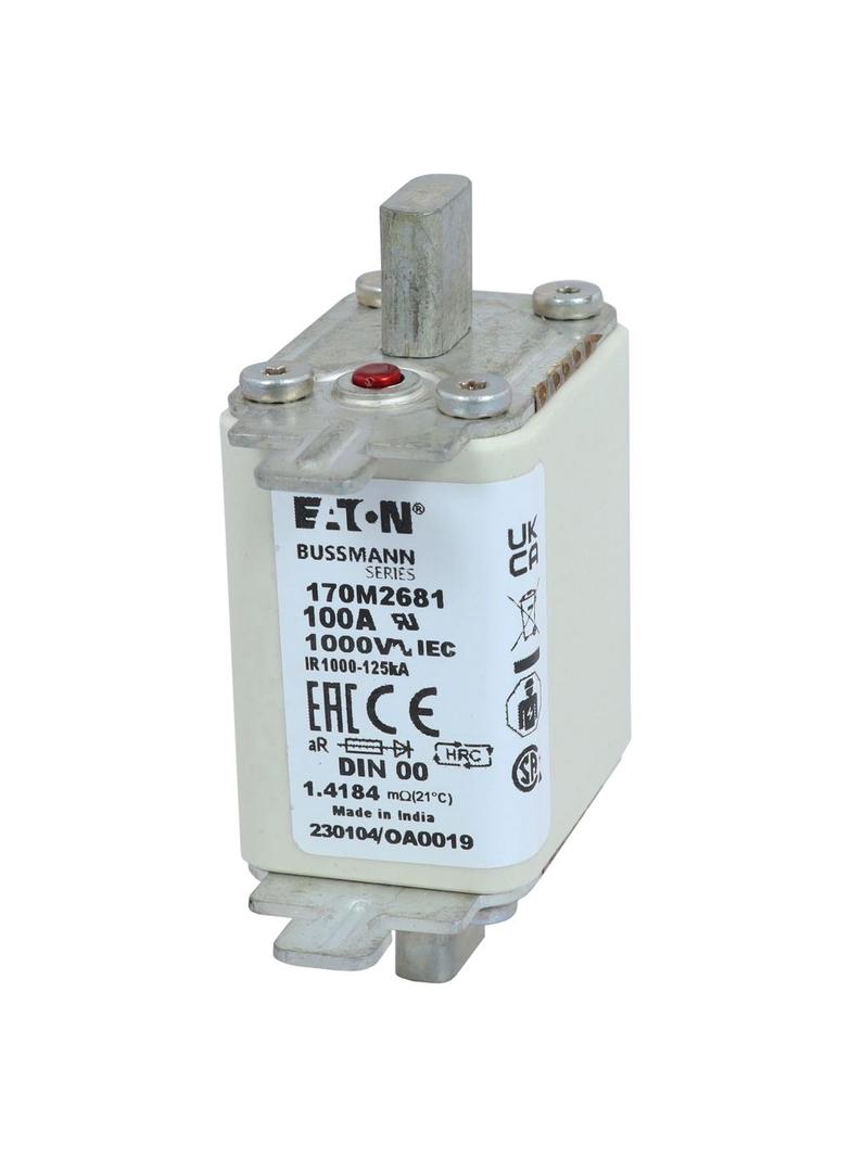 100A 1000V aR DIN 00 TYPE T FUSE Wkładka szybka 100A AC 1000V DIN 00 aR DIN IEC nieizolowan 170M2681