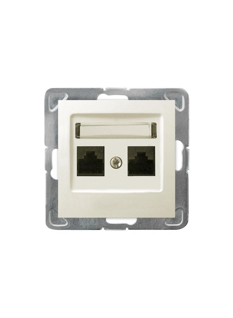 IMPRESJA Gniazdo komputerowe podwójne, kat. 5e MMC - kolor ecru