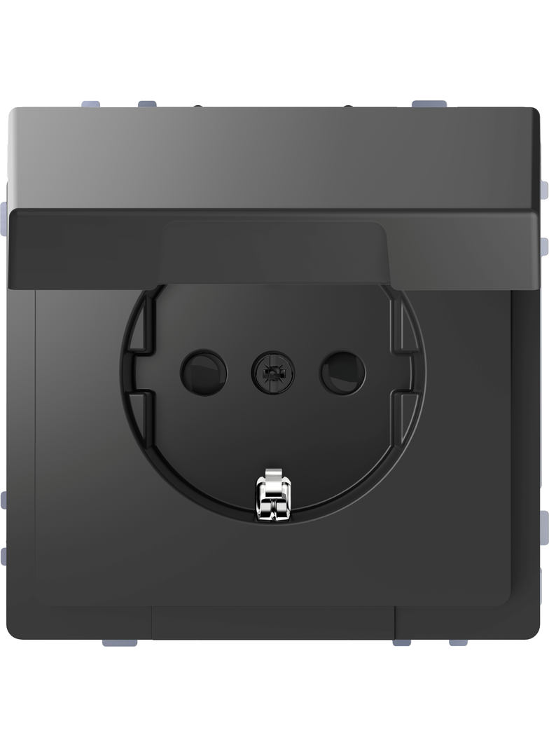 SCHUKO gniazdko elektryczne w. hng.lid, zamknięty., screwl. term., anthracite, System Design