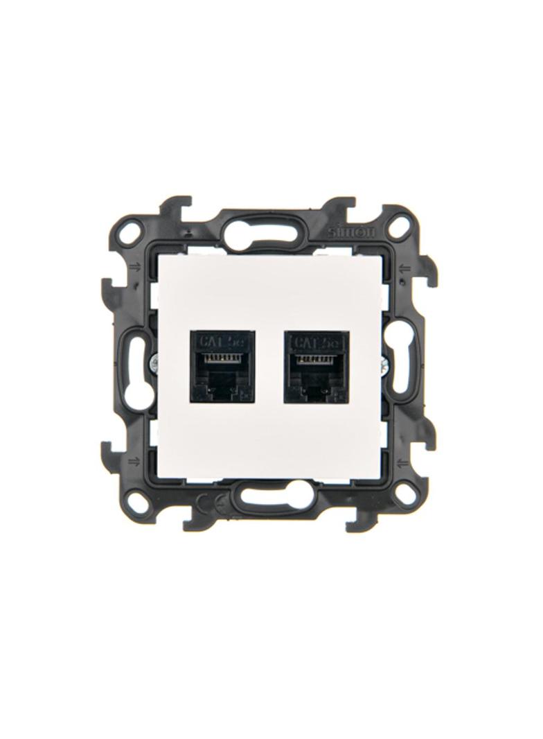 Simon 24 Gniazdo komputerowe podwójne RJ45 kat. 5e biały N52.01/11