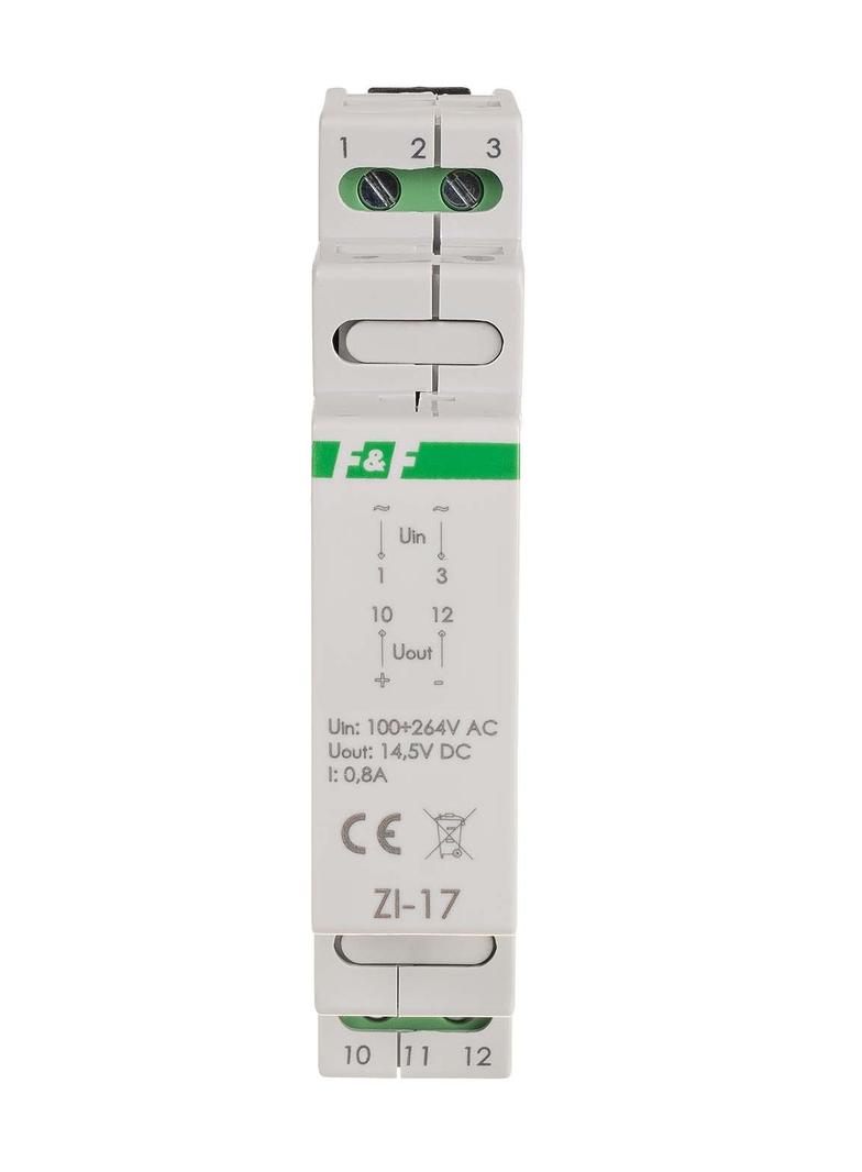 Zasilacz impulsowy 12W 14,5V DC nap. zas. 100-230V do montażu na szynie DIN ZI-17 F&F