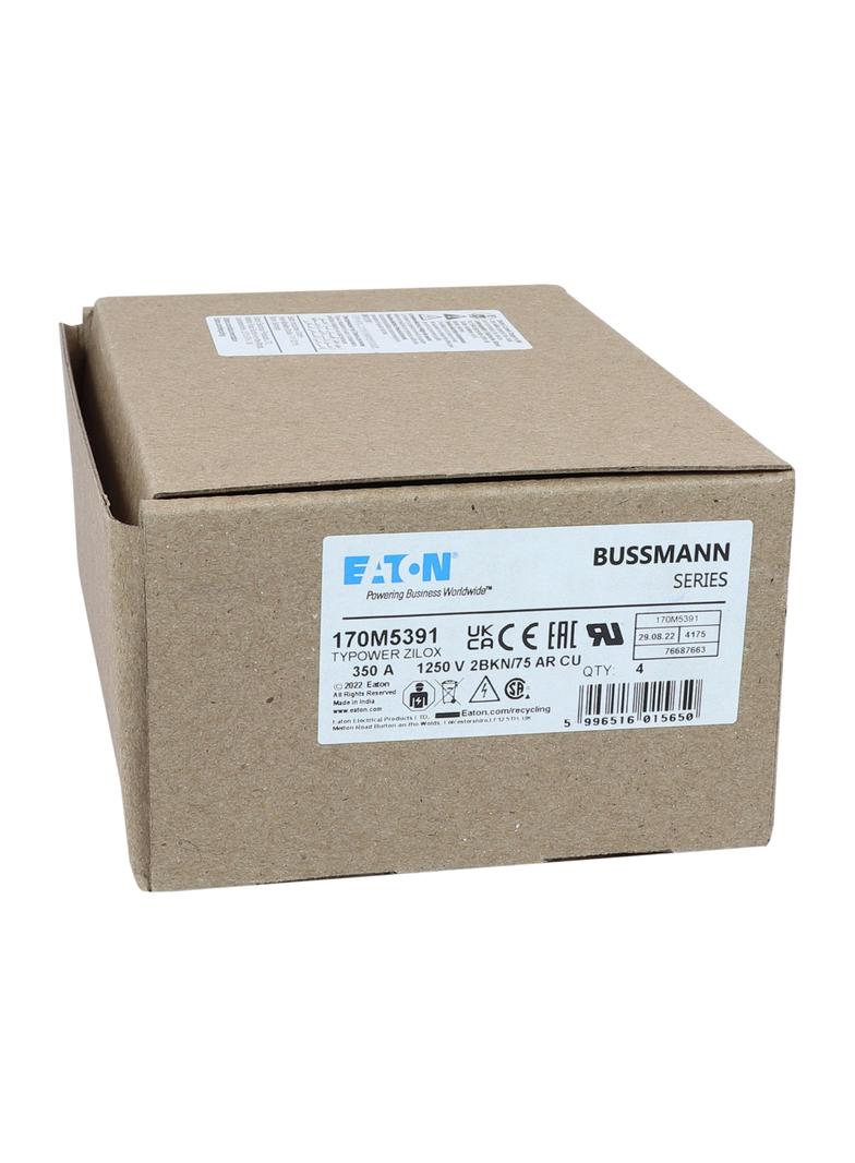 FUSE 350A 1250V 2BKN/75 AR CU Wkładka szybka 350A AC 1250V rozmiar 2 61x75x77 mm aR IEC UL 170M5391