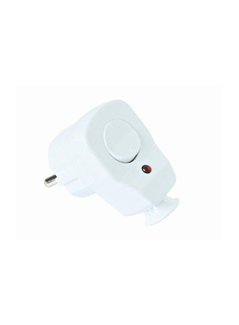 WTYCZKA JEDNOFAZOWA KĄTOWA Z TWORZYWA 2P+Z 10/16A  Biała z wyłącznikiem i z diodą*  IP20