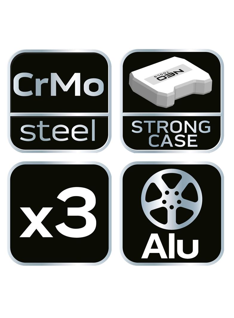 Nasadki do felg aluminiowych - zestaw 3 szt. (17 mm, 19 mm, 21 mm), Cr-Mo