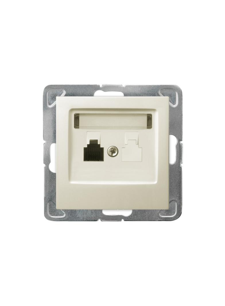 IMPRESJA Gniazdo telefoniczne pojedyncze - kolor ecru