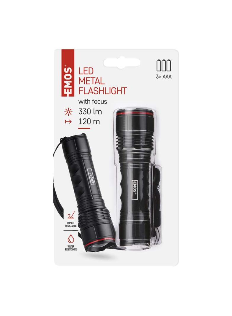 Latarka metalowa LED 330 lm 3× AAA z zoomem P3114 EMOS