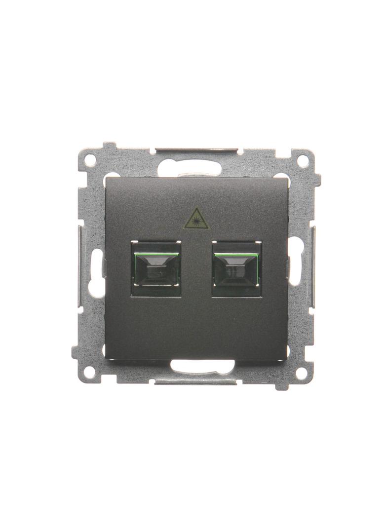 Simon 54 Gniazdo światłowodowe / optyczne podwójne SC/APC antracyt