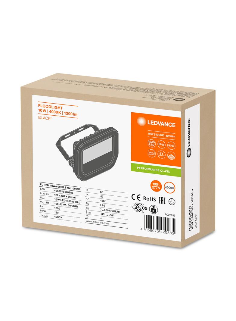 Naświetlacz FLOOD LED PERFORMANCE 10W 4000K SYM 100 black