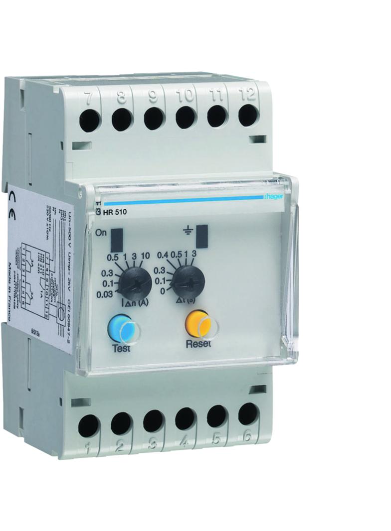 Przekaźnik różnicowo-prądowy 0,03-10A regulowana zwłoka HR510 HAGER