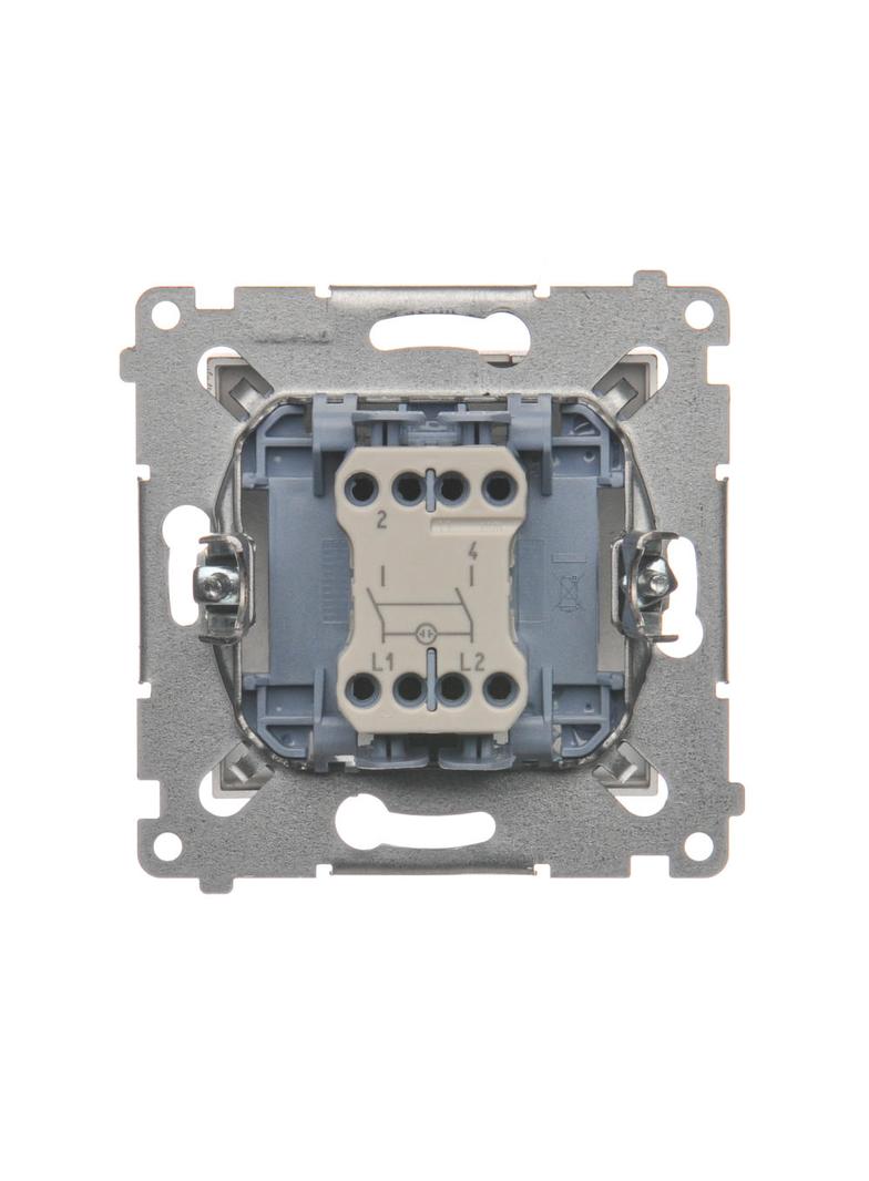 Simon 54 Łącznik dwubiegunowy z podświetleniem LED 10A 250V szybkozłączka brąz mat DW2L.01/46 KONTAKT