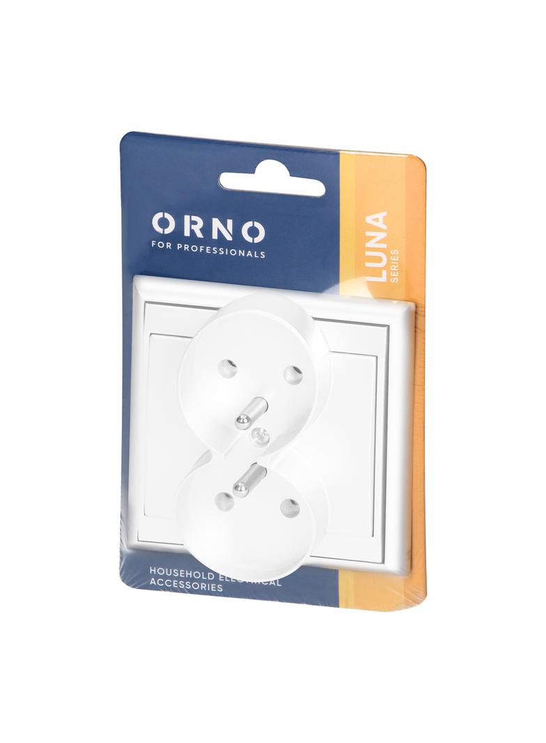 Gniazdo podwójne podtynkowe 2x2P+Z Luna, 16A, 250V, PT-6LR, biały