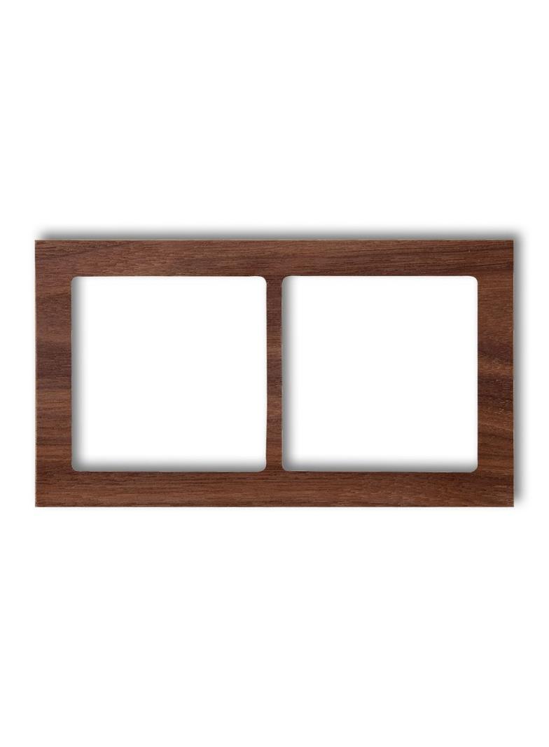 DECO Ramka uniwersalna podwójnego - drewno (orzech amerykański) orzech amerykański