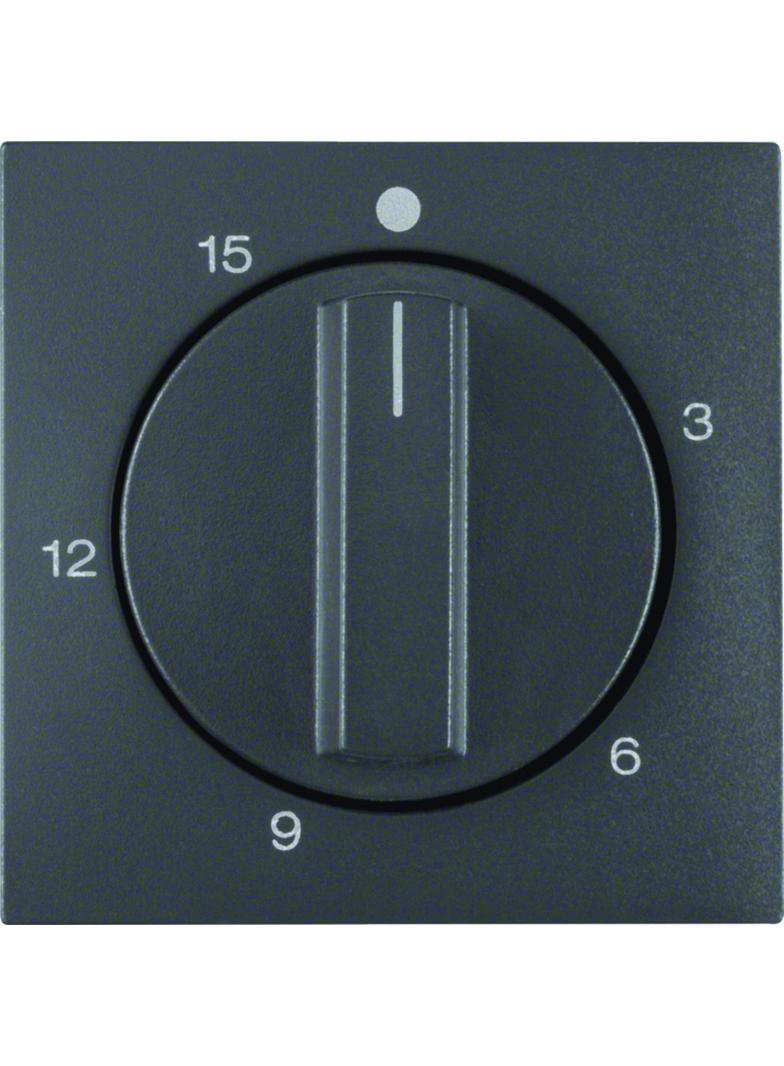 BERKER B.X Płytka czołowa z pokrętłem Regulator do mechanizm łącz. czas. 0-15 min antracyt mat 16321606 HAGER