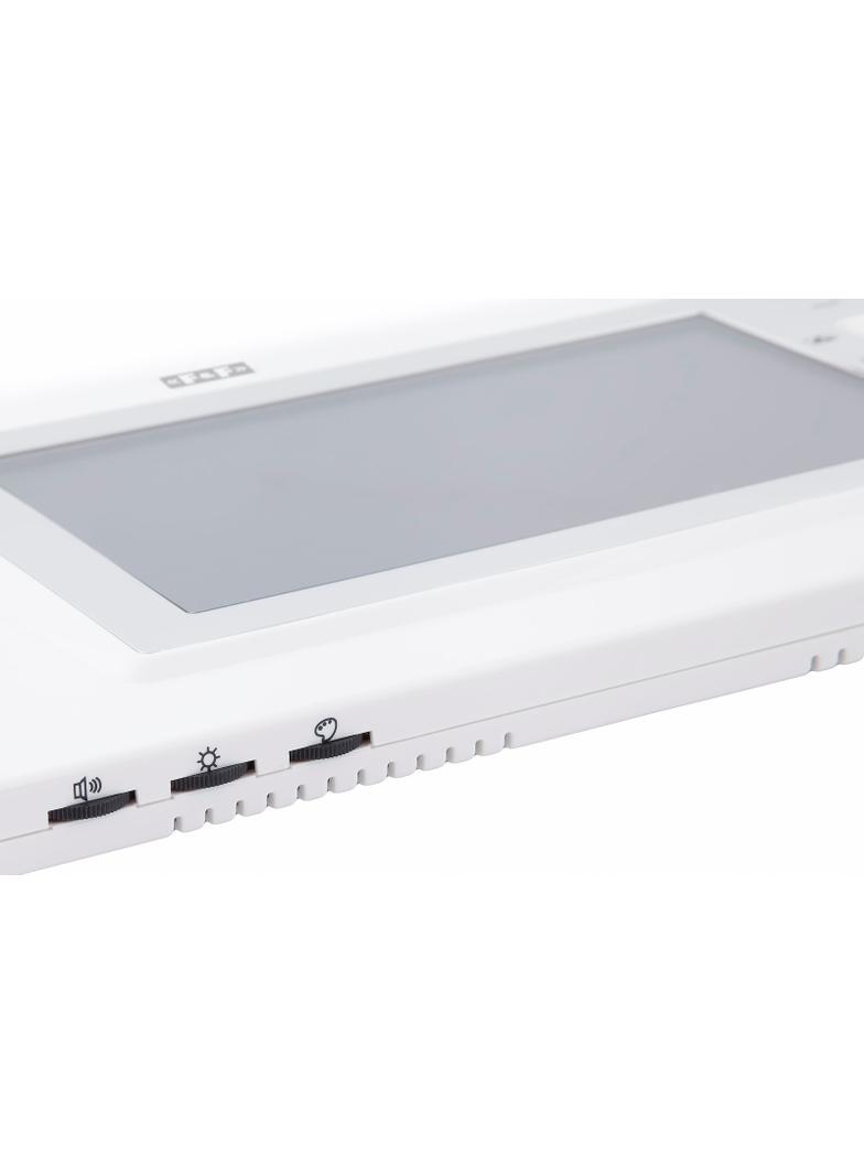 wideodomofon: monitor 7" kolorowy, sterowanie napędem bramy, biały + zasilacz 14,5V 19W