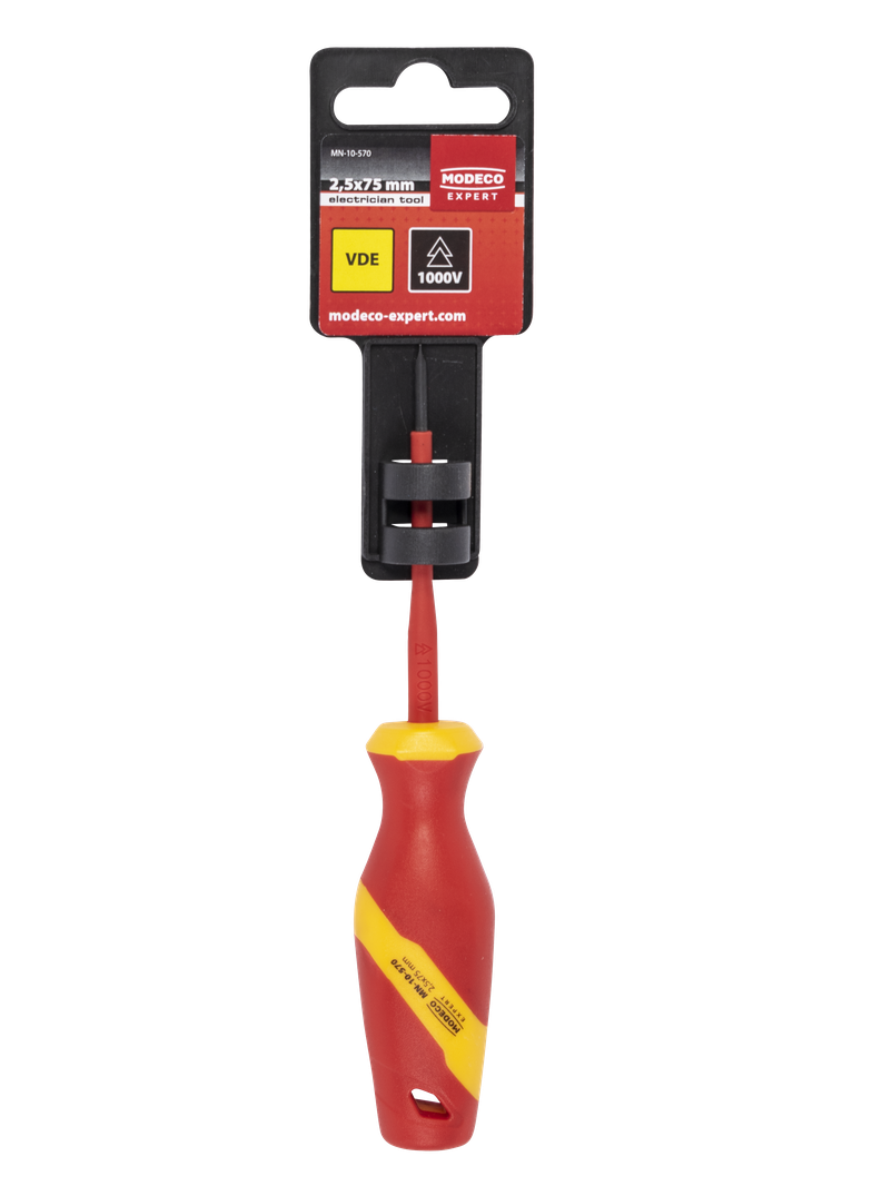 Wkrętak izolowany płaski 2,5x75 mm 1000V Cr-V MN-10-570 RAWLPLUG