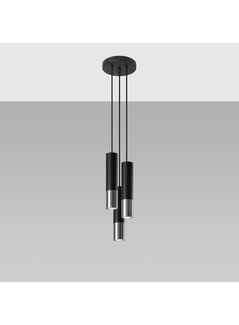 Sollux Lampa wisząca LOOPEZ 3P czarny/chrom SL.0943