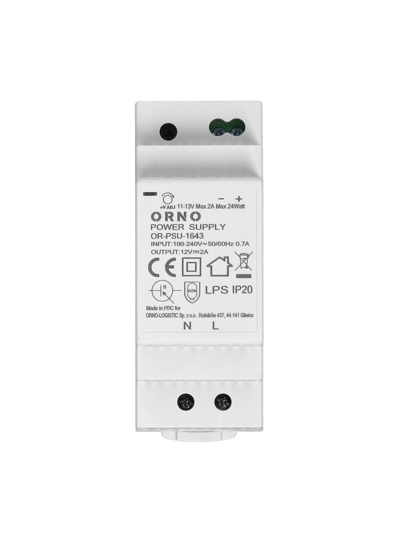 Zasilacz na szynę DIN 12VDC, 2A, 24W, szerokość 2 moduły OR-PSU-1643 ORNO