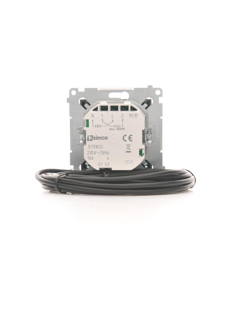 Simon 54 Regulator temperatury z wyświetlaczem z czujnikiem zewnętrznym 16(2) A 230V antracyt *W kom