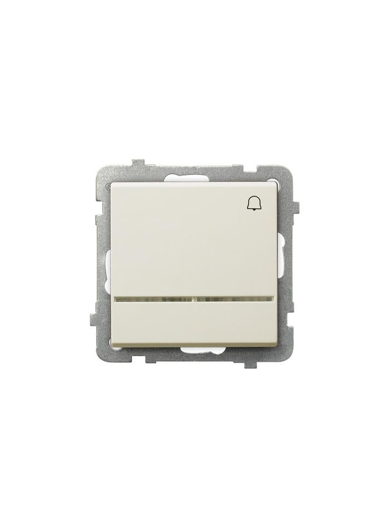 SONATA Łącznik zwierny  dzwonek  z podświetleniem pomarańczowym - kolor ecru