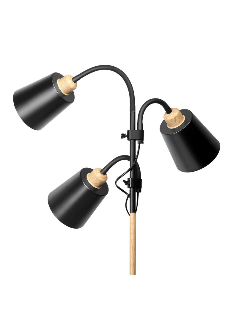 GRACE 3P, potrójna lampa podłogowa, 3xE27, max. 3x18W, 192 cm, czarna