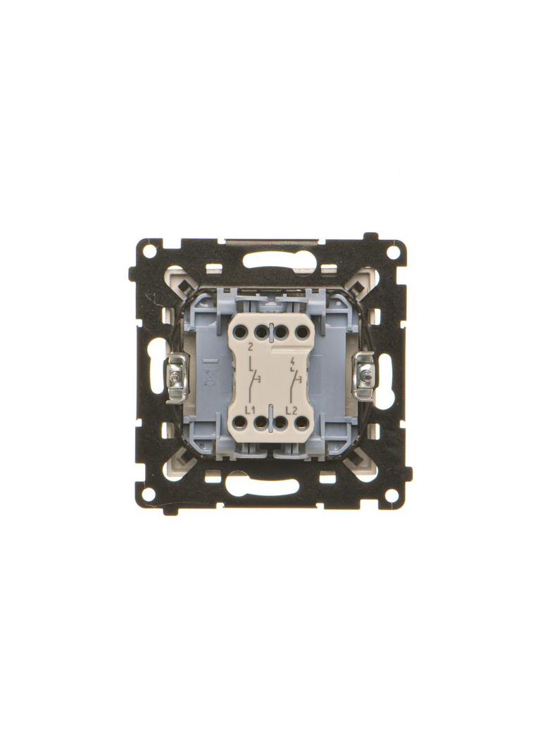 Simon 55 Przycisk zwierny podwójny zwierny bez piktogramu szybkozłączka Szampański mat