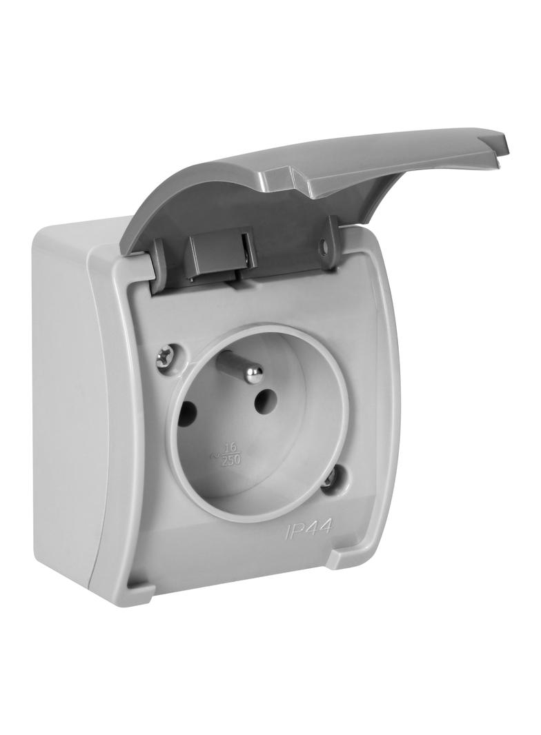 Gniazdo pojedyncze 2P+Z AQUATIC IP44 szary-grafit OR-OE-7105/GR ORNO