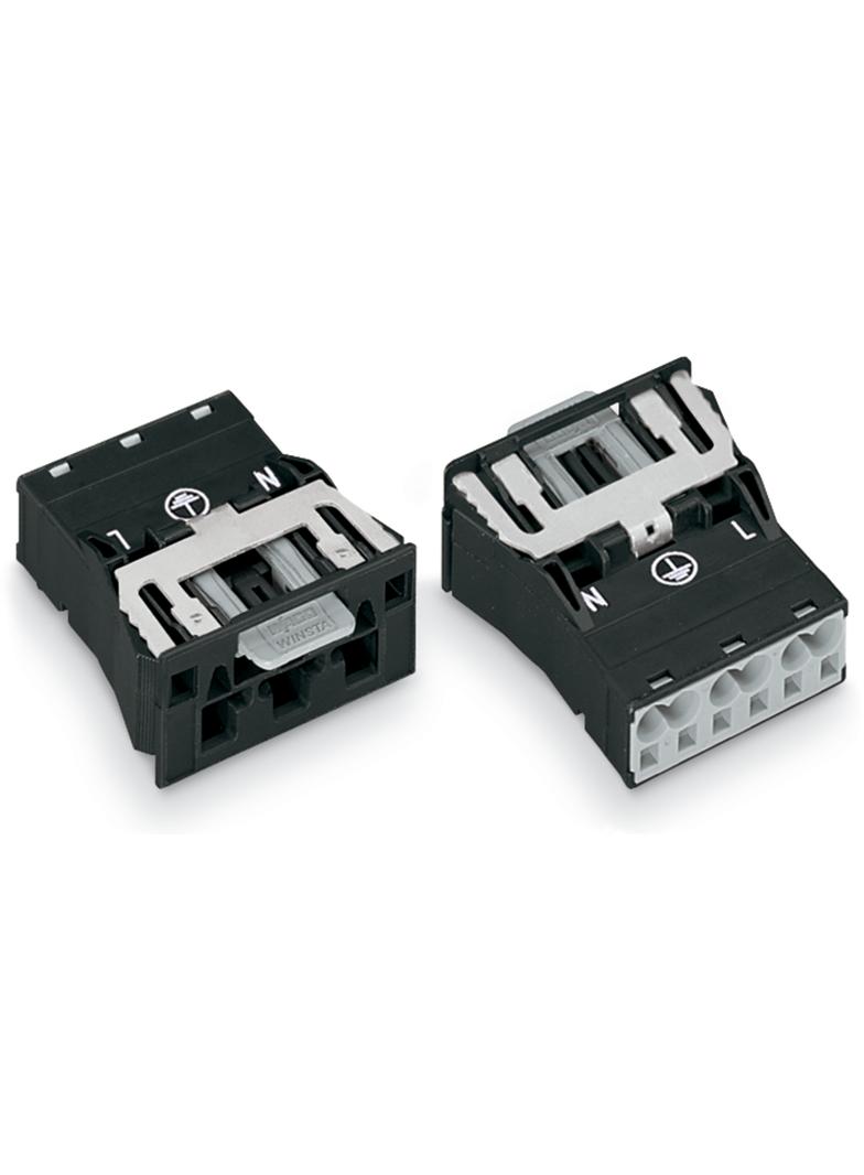 WINSTA wtyk 3-torowy SnapIn czarny ze stykiem PE