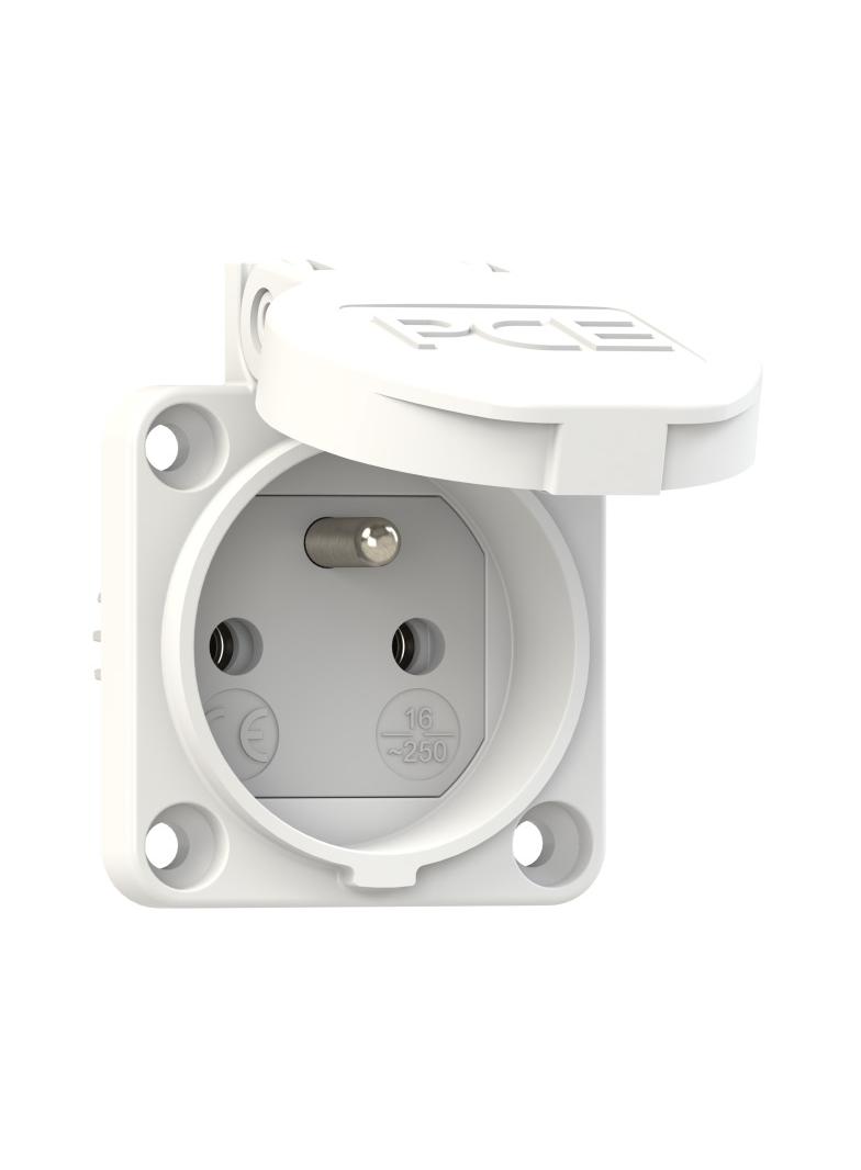 GNIAZDO WTYCZKOWE TABLICOWE 230V Z  BOLCEM  Białe  104-0ws IP54