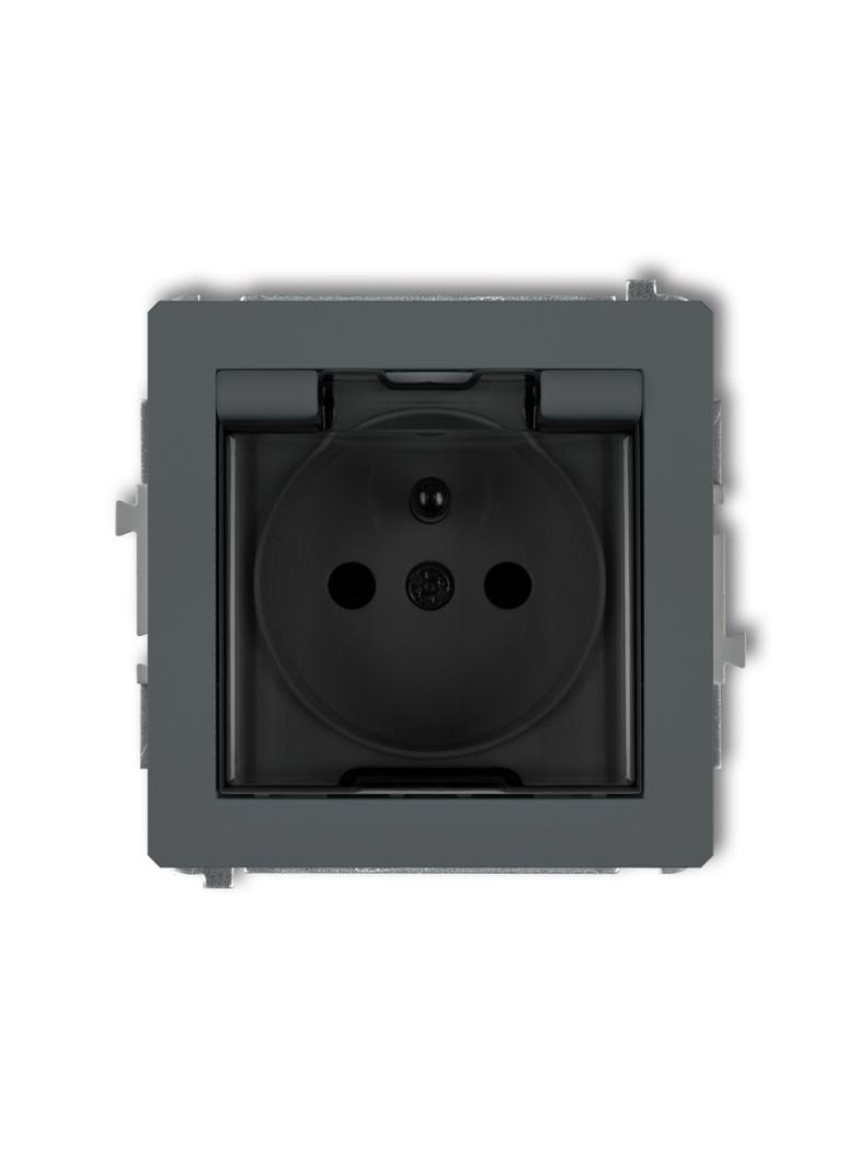 DECO Mechanizm gniazda bryzgoszczelnego z uziemieniem 2P+Z (klapka dymna, przesłony torów prądowych)