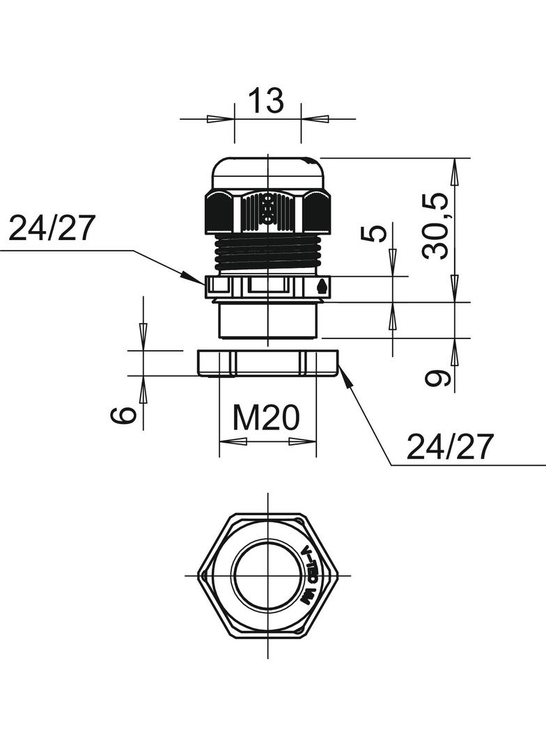 V-TEC VM20+ OR, Dławik kablowy