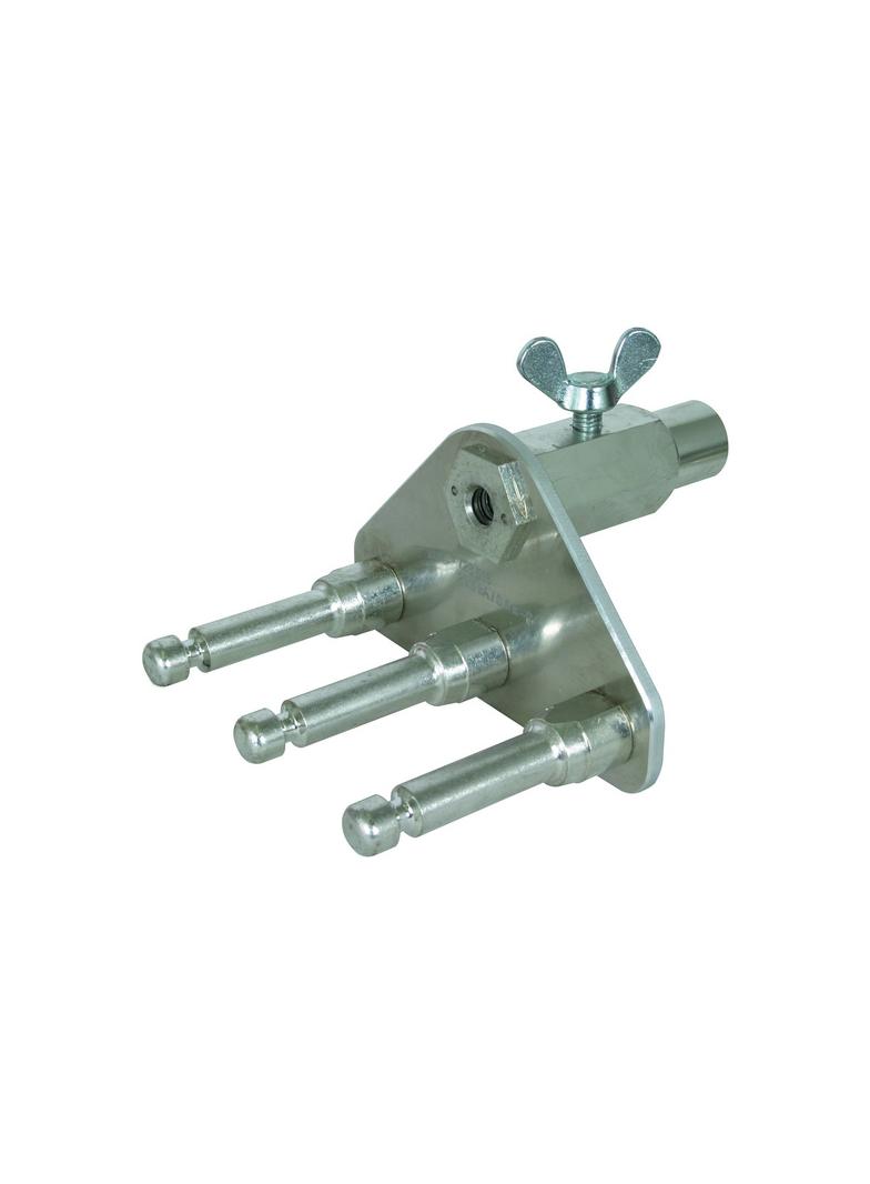 Płyta przyłączenia uziemienia z gniazdem, 3 punktami mocowania z tuleją fi 16 mm