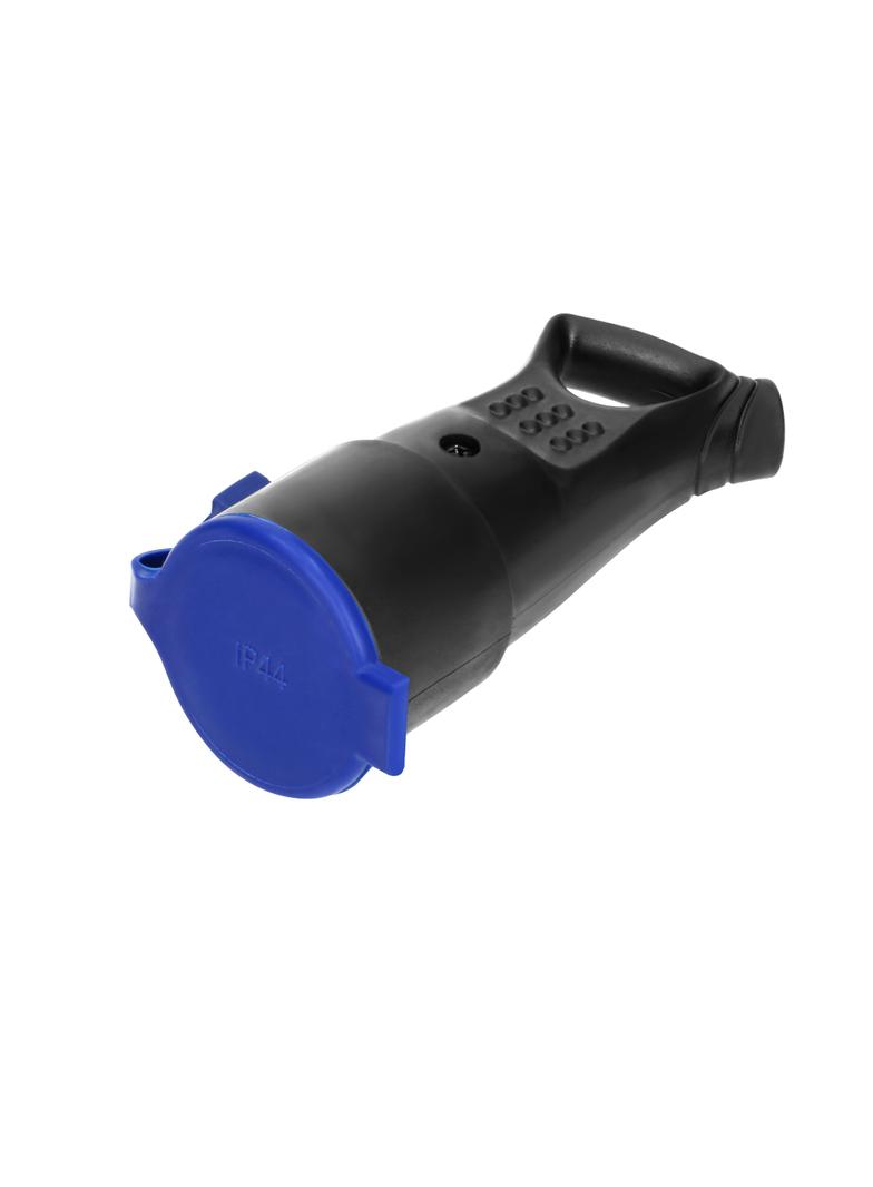 Hermetyczne gniazdo gumowe 2P+Z, proste, IP44, czarne, wersja Schuko OR-AE-1370(GS) ORNO
