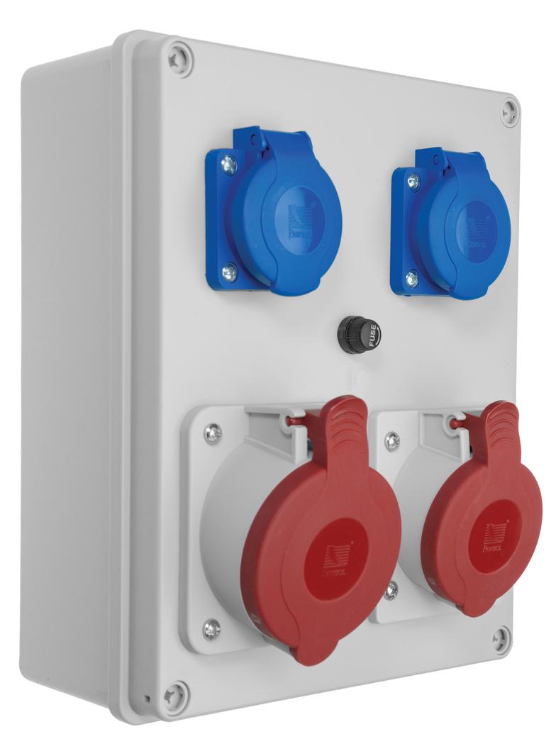 Rozdzielnia R-BOX 240, 1 x 32A / 5p, 1 x 16A / 5p, 2 x 230 V