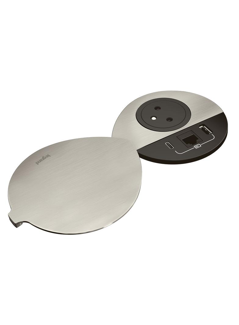 INCARA: DISQ 80 - 2P+Z / USB A+C / RJ45 Z POKRYWĄ - 0,5 M WIELAND-CZARNY, Legrand