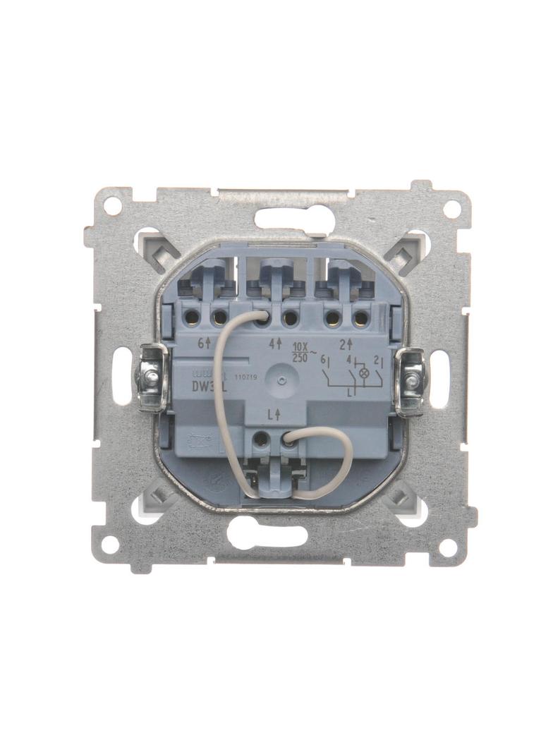 Simon 54 Łącznik potrójny z podświetleniem LED 10A 250V szybkozłączka srebrny mat DW31L.01/43 KONTAKT