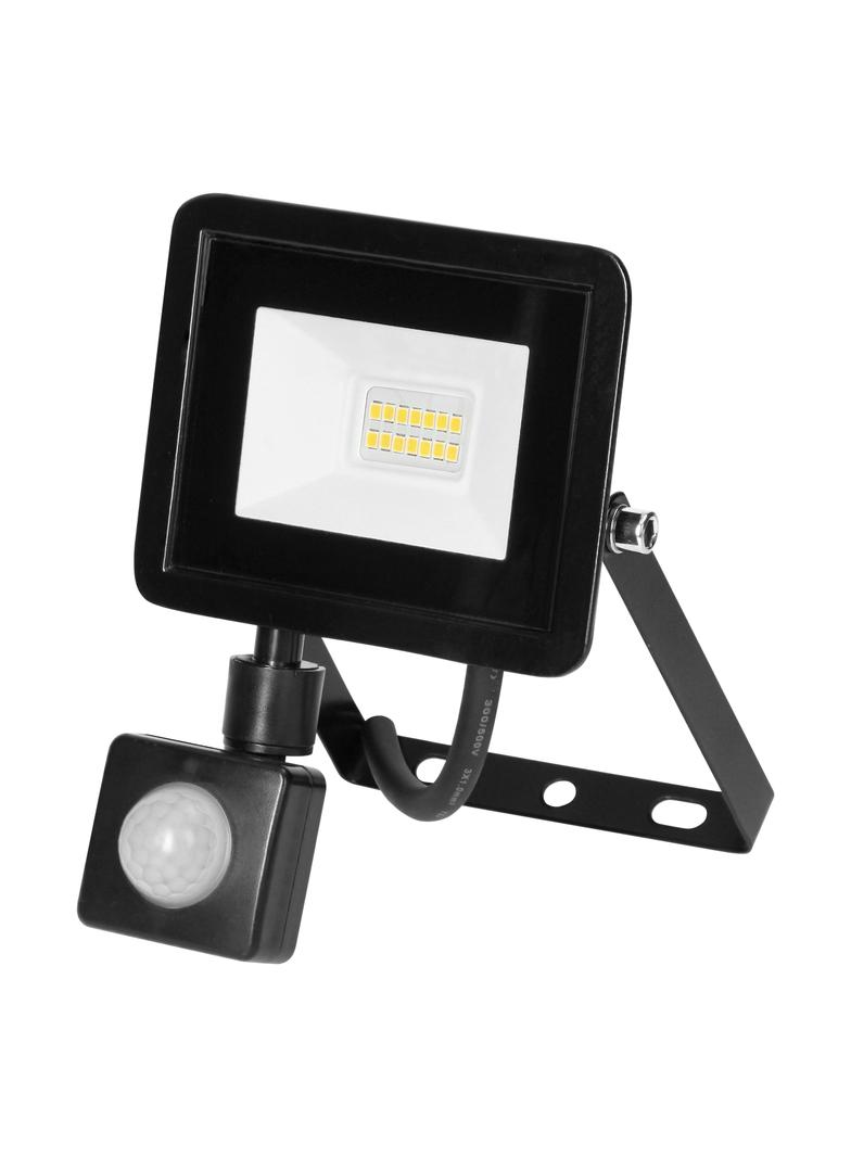 ALLED 10W Naświetlacz LED z PIR, 850lm, IP44, 4000K, Alu+szkło