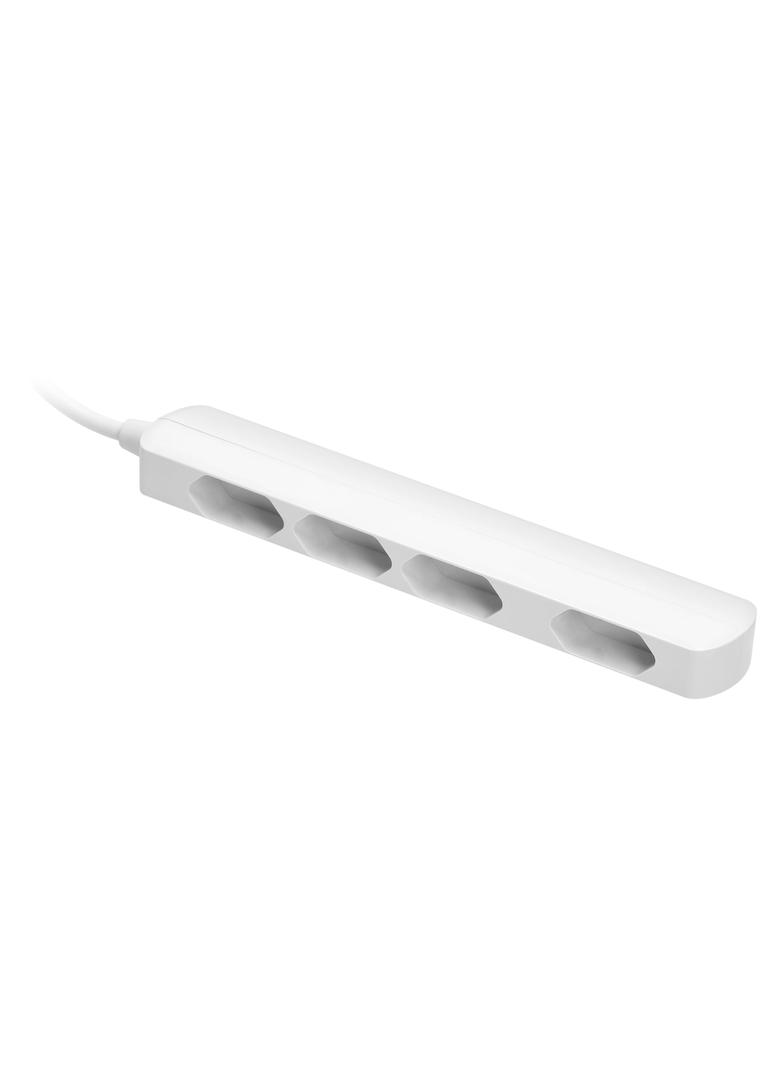 Przedłużacz 4 gniazda 2P/II, płaska wtyczka, przewód 2x0,75mm2 - 1,4m ES-2/W/1,4M ORNO
