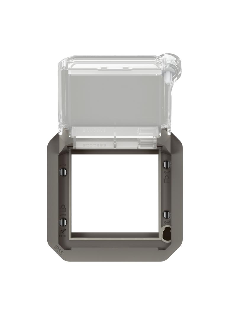 NOWE PLEXO - ADAPTER ARTEOR/MOSAIC Z PRZEZRO. KLAPKĄ Z BLOKADĄ MECH. ANTRACYT 069845L LEGRAND
