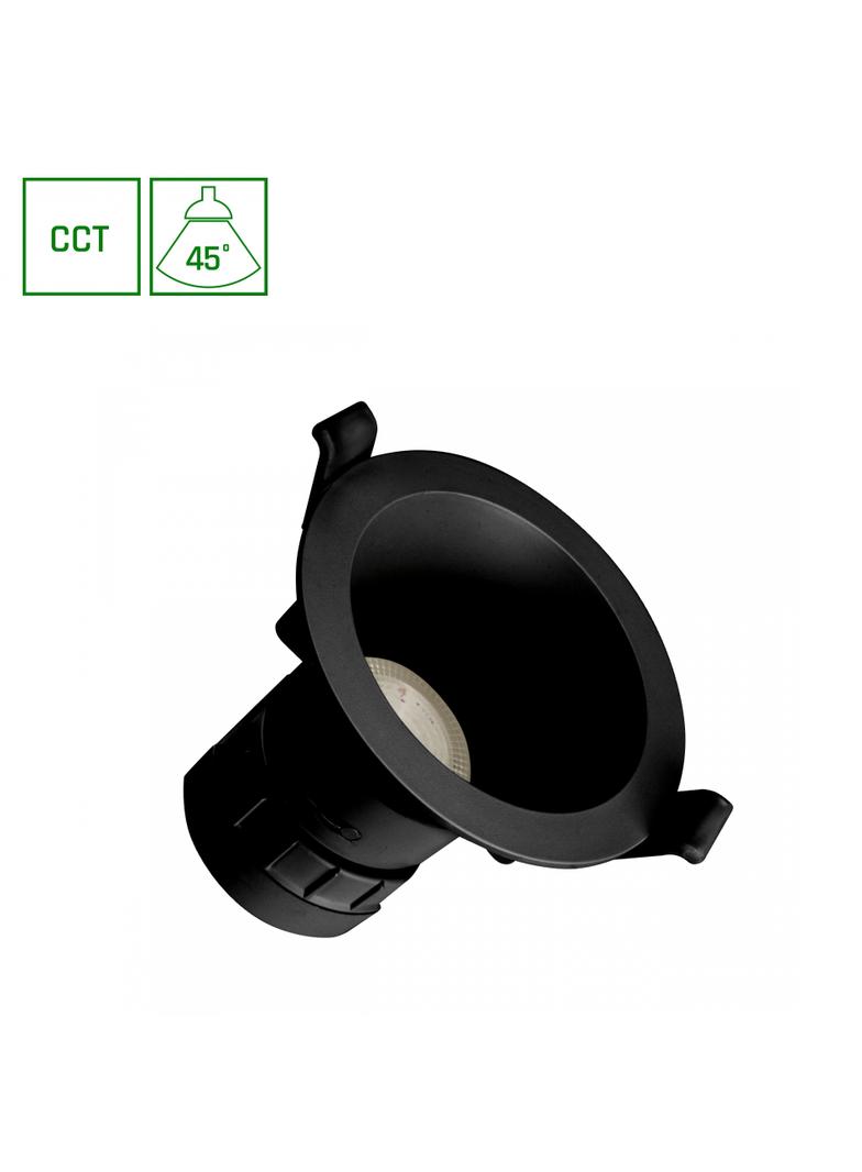 FIALE CORE COMPLETE DOWNLIGHT 7W CCT 230V 45ST IP20 UGR<19 FI90X85MM CZARNY OKRĄGŁA