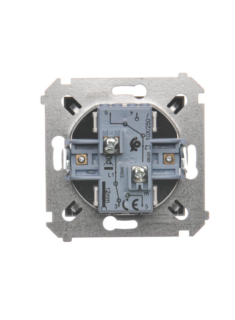 Simon 54 Łącznik schodowy podwójny 10A 250V zaciski śrubowe antracyt DW6/2.01/48 KONTAKT
