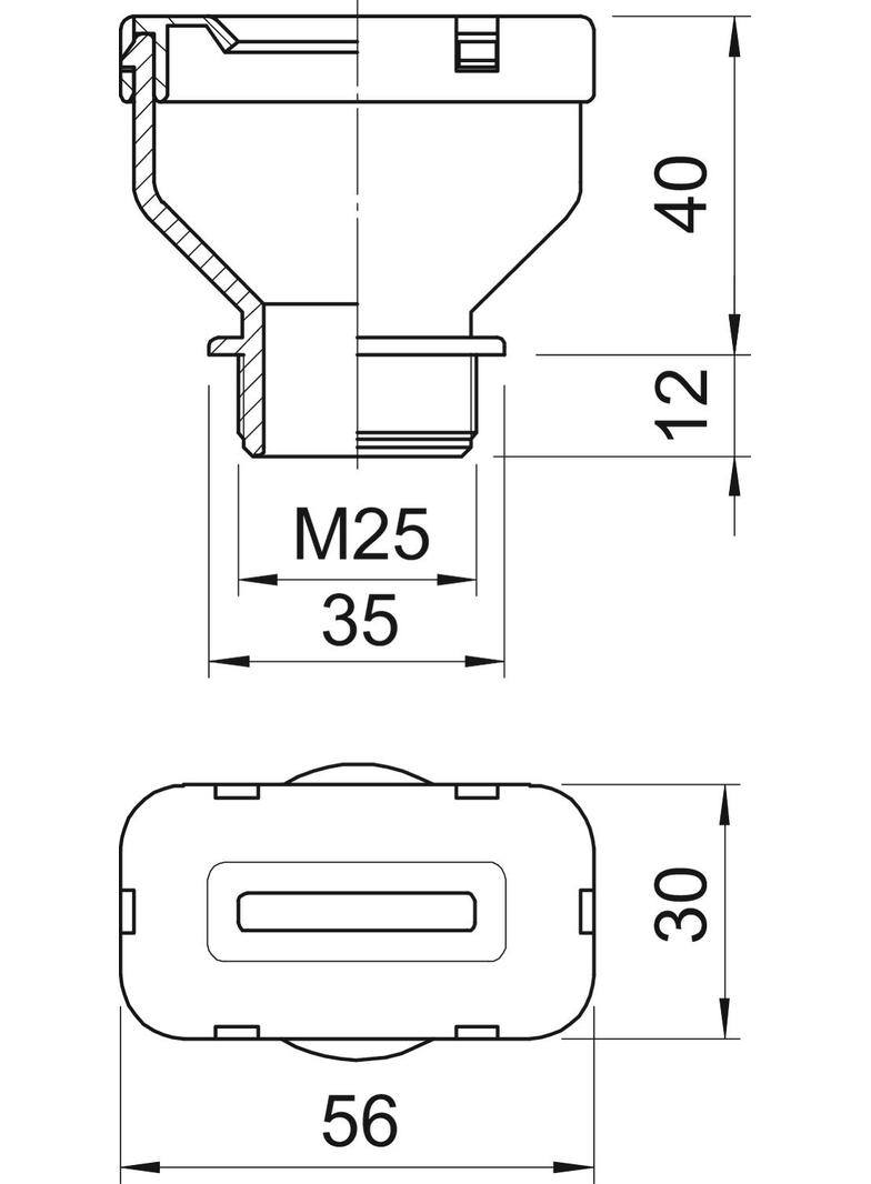DŁAWIK DO PŁASK.KAB.M25 12X35 SZ