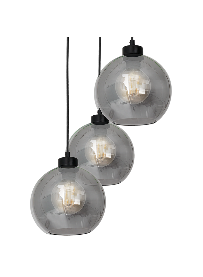 Milagro lampa wisząca Sofia Smoked 3xE27 czarna MLP6583