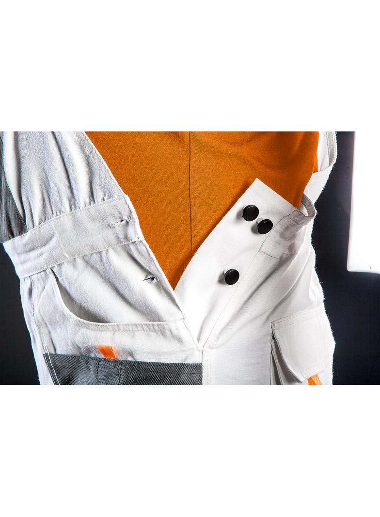 Spodnie robocze na szelkach, białe, HD, rozmiar LD/54