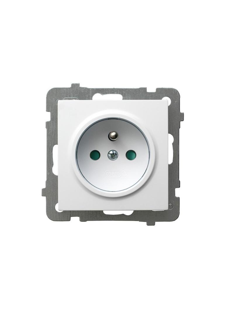 AS ANTYBAKTERYJNY Gniazdo pojedyncze z uziemieniem z przesłonami torów prądowych, produkt zawiera sz